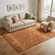 5' X 8' Red Orange And Gold Wool Floral Hand Knotted Area Rug