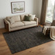 5' X 8' Brown And Black Wool Floral Hand Knotted Area Rug