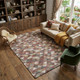 8' X 10' Red Blue And Green Geometric Hand Woven Area Rug