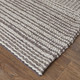 8' X 10' Ivory And Brown Wool Striped Hand Woven Area Rug
