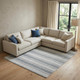 8' X 10' Gray And White Wool Striped Hand Tufted Area Rug