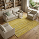 9' X 12' Gold And Yellow Striped Hand Knotted Area Rug