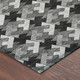 8' X 10' Black And Graphite Geometric Washable Indoor Outdoor Area Rug