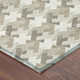 3' X 5' Ivory And Beige Geometric Washable Indoor Outdoor Area Rug