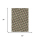 3' X 5' Olive Green And Green Geometric Washable Indoor Outdoor Area Rug