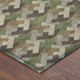 5' X 8' Olive Green And Green Geometric Washable Indoor Outdoor Area Rug