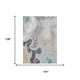 9' X 12' Silver And Gray Abstract Washable Indoor Outdoor Area Rug
