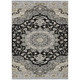 5' X 8' Black And Graphite Oriental Washable Indoor Outdoor Area Rug