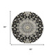 8' Black And Graphite Round Oriental Washable Indoor Outdoor Area Rug