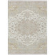 5' X 8' Ivory And Silver Oriental Washable Indoor Outdoor Area Rug