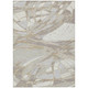 5' X 8' Ivory And Silver Abstract Washable Indoor Outdoor Area Rug