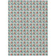 9' X 12' Teal Blue And Silver Floral Washable Indoor Outdoor Area Rug