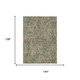 9' X 12' Green And Brown Floral Washable Indoor Outdoor Area Rug