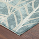 5' X 8' Teal Blue And Silver Floral Washable Indoor Outdoor Area Rug