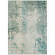 8' X 10' Teal Blue And Silver Abstract Washable Indoor Outdoor Area Rug