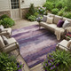 10' X 14' Eggplant And Purple Abstract Washable Indoor Outdoor Area Rug