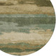 8' Green And Brown Round Abstract Washable Indoor Outdoor Area Rug