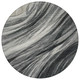 8' Gray And Graphite Round Abstract Washable Indoor Outdoor Area Rug