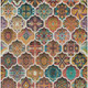 3' X 5' Coral And Orange Ogee Washable Indoor Outdoor Area Rug