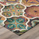 8' Coral And Orange Round Ogee Washable Indoor Outdoor Area Rug