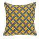 20" Gray and Orange Braided Cotton Throw Pillow