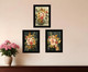 Set Of Three Romantic Autumn Black Framed Print Wall Art