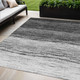 5' X 8' Gray Silver And Ivory Ombre Washable Indoor Outdoor Area Rug