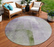 8' Purple Lavender And Green Round Abstract Washable Indoor Outdoor Area Rug