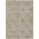 10' X 14' Khaki Beige And Tan Floral Washable Indoor Outdoor Area Rug