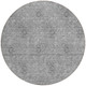 8' Pewter And Gray Round Floral Washable Indoor Outdoor Area Rug