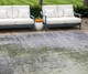 9' X 12' Olive Green And Purple Abstract Washable Indoor Outdoor Area Rug