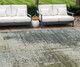 8' X 10' Sage Beige And Brown Abstract Washable Indoor Outdoor Area Rug