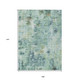 9' X 12' Teal Blue Green And Ivory Abstract Washable Indoor Outdoor Area Rug