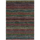9' X 12' Black Green And Gold Striped Washable Indoor Outdoor Area Rug