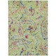 5' X 8' Artichoke Green And Pink Paisley Washable Indoor Outdoor Area Rug
