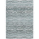 9' X 12' Teal Blue And Ivory Ogee Washable Indoor Outdoor Area Rug