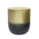 22" Gold and Black Distressed Iron Round Drum End Table