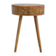 22" Natural Solid Wood Round One Drawer Nightstand