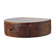 16" Brown Solid Wood One Drawer Round Floating Nightstand