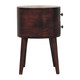 21" Walnut Solid Wood Oval Two Drawer Nightstand