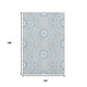 10' X 14' Denim Blue And Ivory Geometric Washable Area Rug With UV Protection