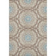 5' X 8' Khaki And Teal Geometric Washable Area Rug With UV Protection