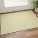 3' X 5' Yellow And Ivory Geometric Washable Area Rug With UV Protection