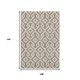 9' X 12' Brown And Ivory Geometric Washable Area Rug With UV Protection