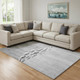 9' X 12' Gray And Ivory Nautical Washable Area Rug With UV Protection