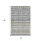 8' X 10' Gray Ivory And Gold Striped Washable Area Rug With UV Protection