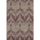 3' X 5' Burgundy Beige And Charcoal Ikat Washable Area Rug With UV Protection