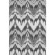 8' X 10' Gray And Silver Ikat Washable Area Rug With UV Protection