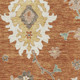 8' X 10' Rust Ivory And Gray Floral Medallion Washable Area Rug With UV Protection