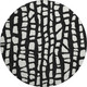 8' Black And Ivory Cobblestone Washable Round Rug With UV Protection